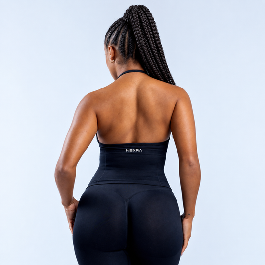 NEXRA Impact Longline Strappy Top in Black