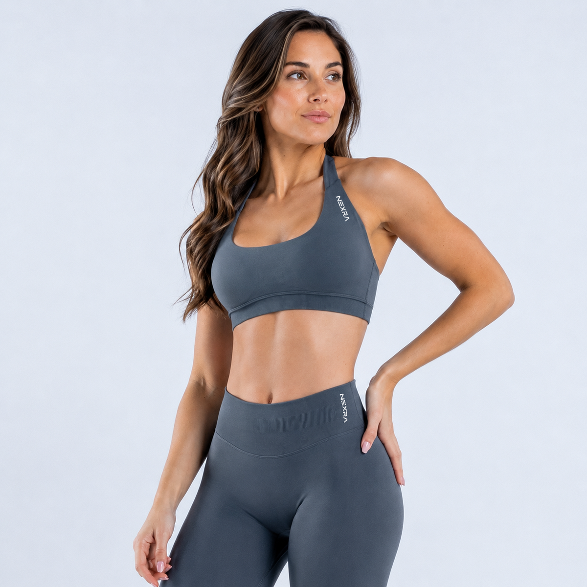 NEXRA Impact Sports Bra in Grey Mauve