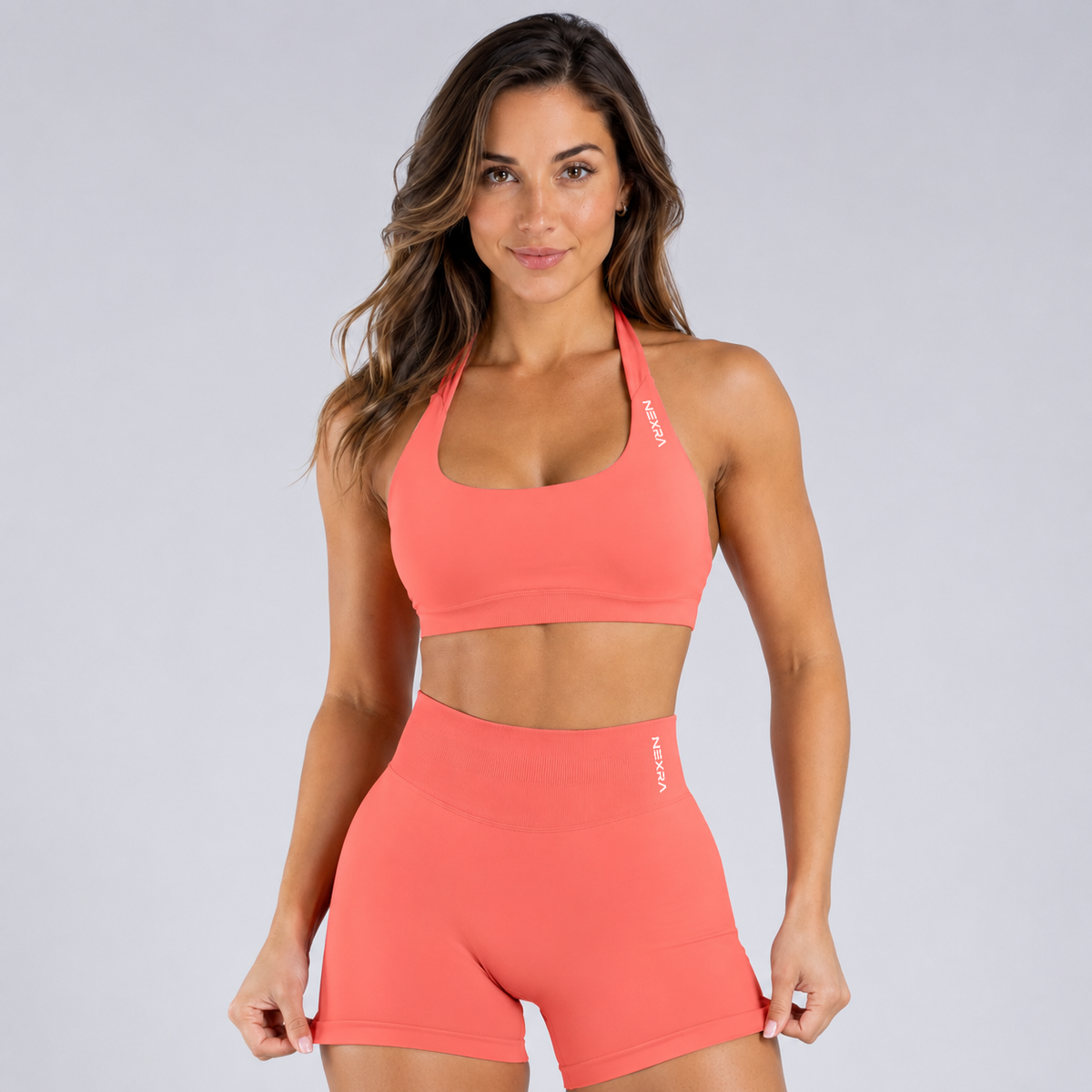 NEXRA Impact Sports Bra in Coral Pink