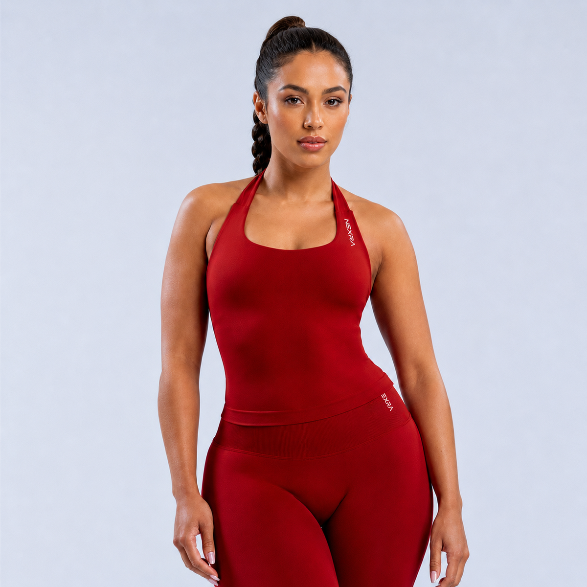 NEXRA Impact Halter Top in Deep Red