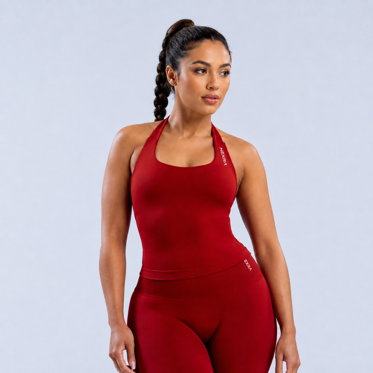 NEXRA Impact Halter Top in Deep Red