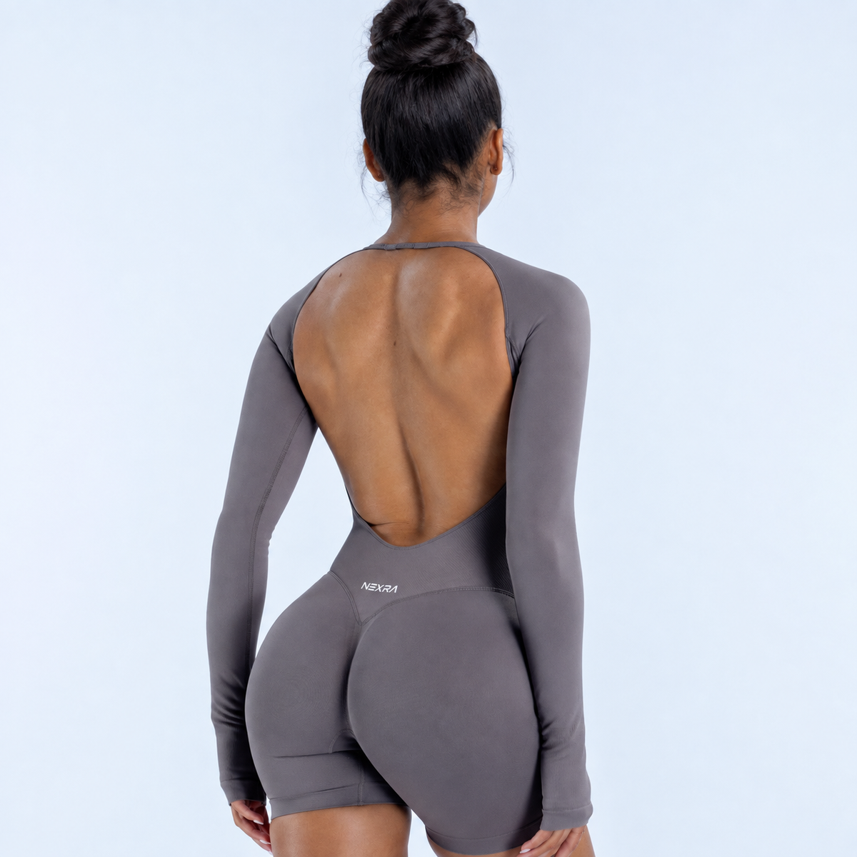 NEXRA Impact Long Sleeve One Piece in Grey Mauve