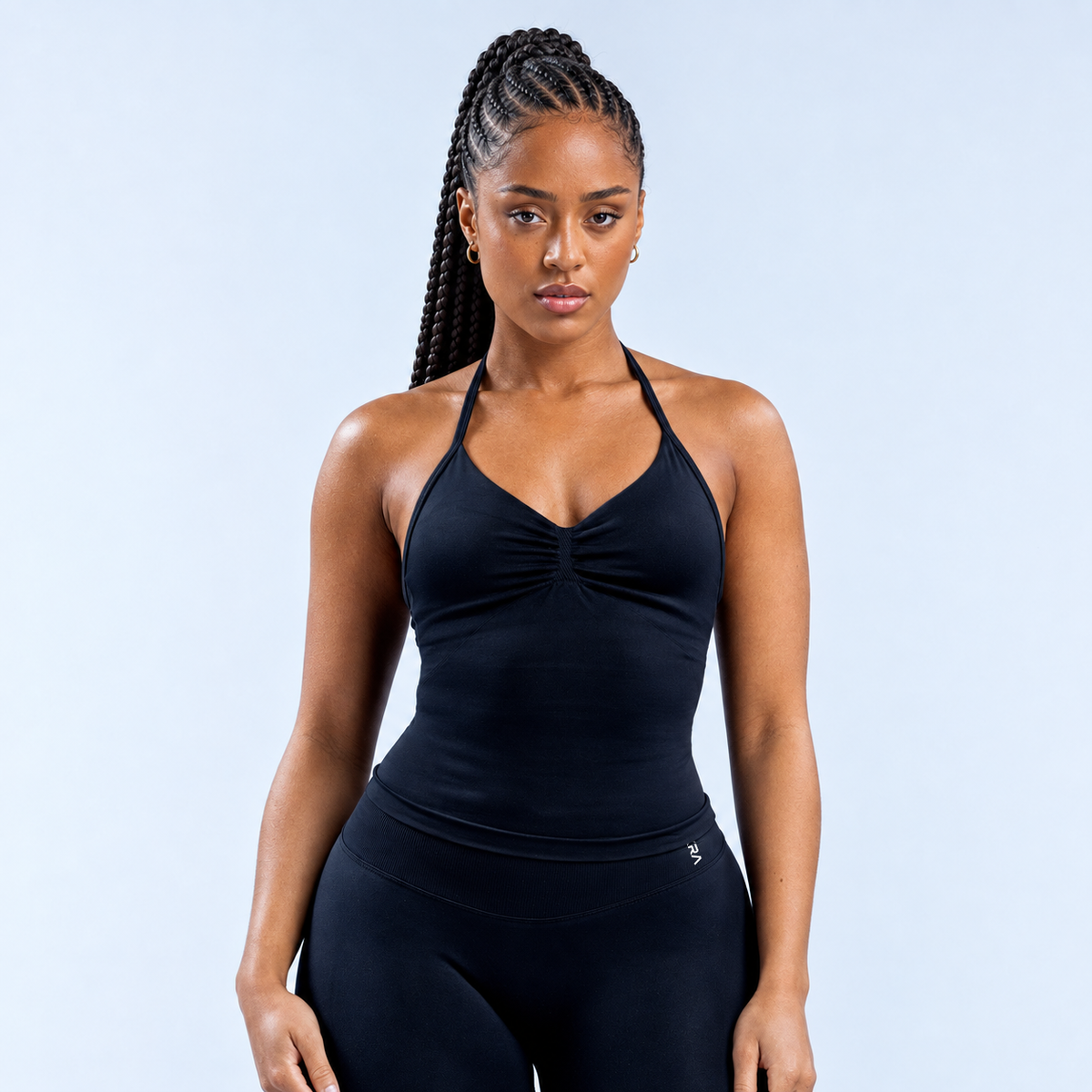 NEXRA Impact Longline Strappy Top in Black