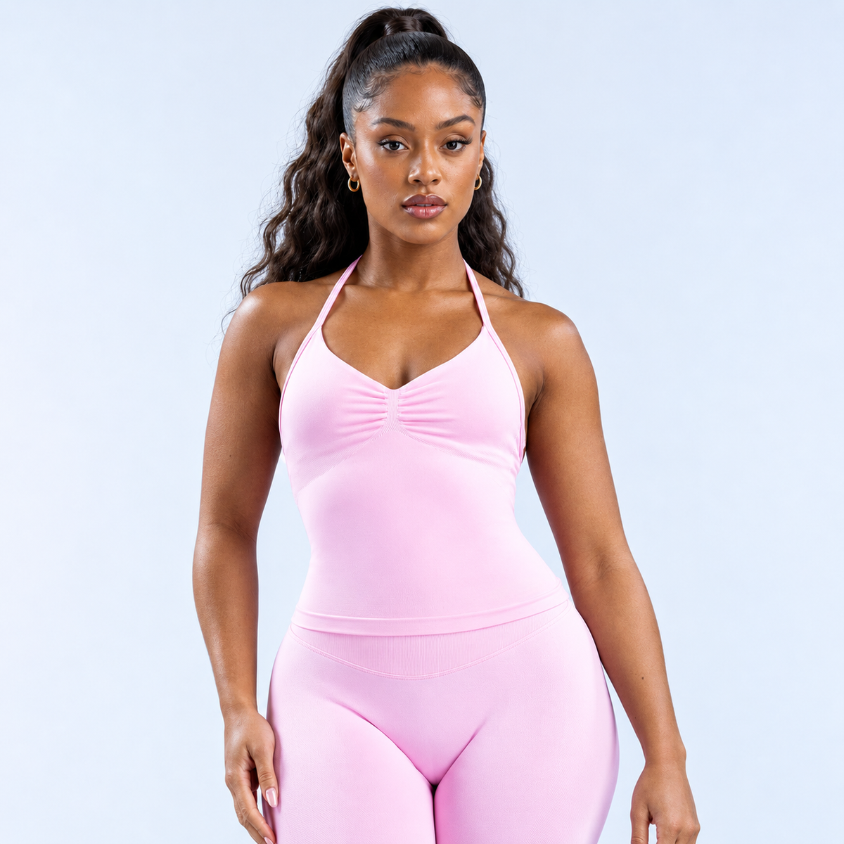 NEXRA Impact Longline Strappy Top in Light Pink